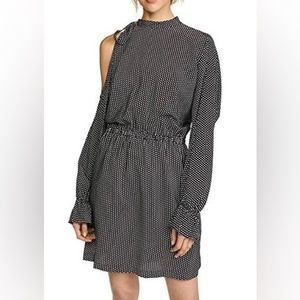 Robert Rodriguez Dolman-sleeve silk shirt dress in Star print, size XS